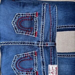 True Religion Denim Jeans with Red Stitching Accents